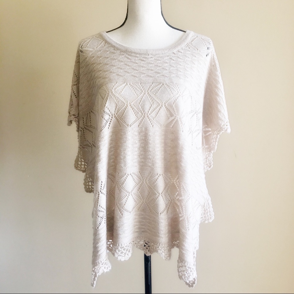 Anthropologie Pointelle Lumière Gold Shimmer Shrug